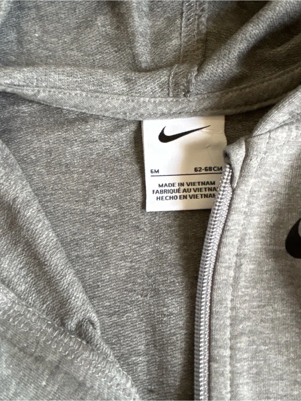 Nike Hooded Romper Dark Heather Gray 6m